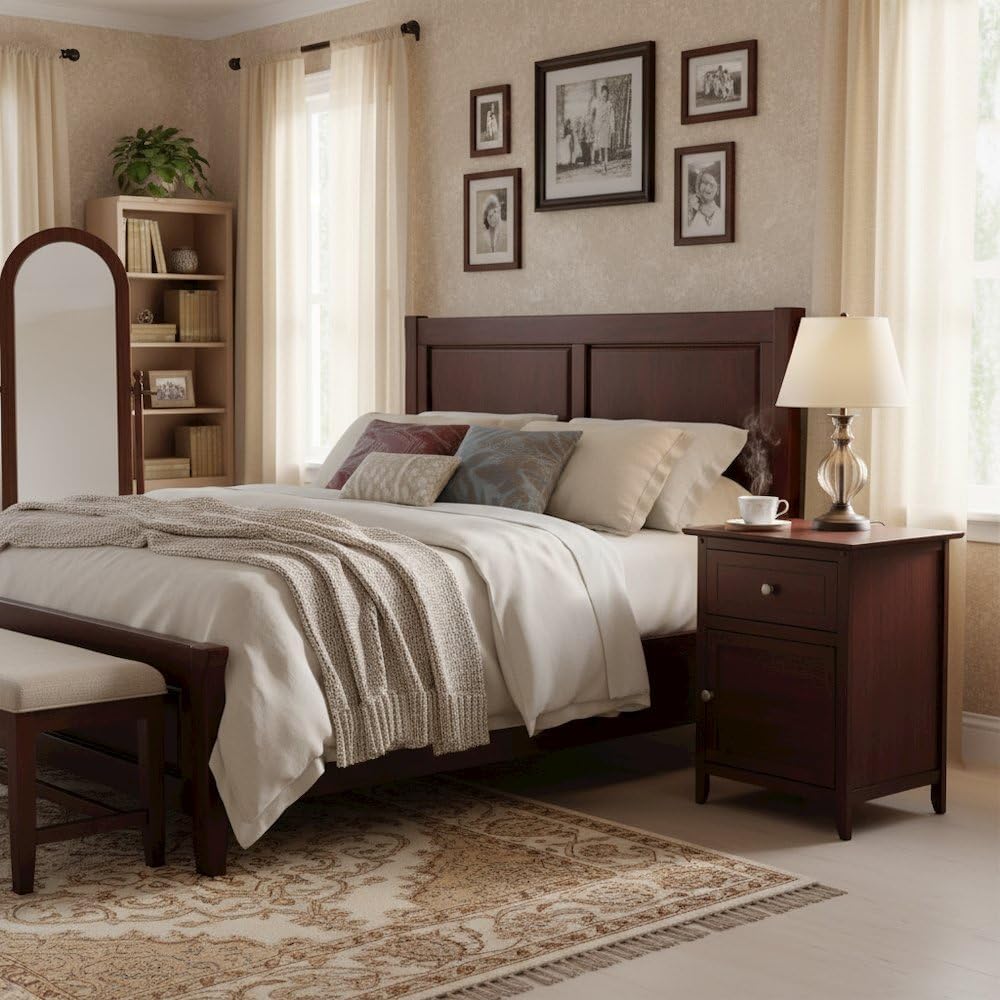 FurniFact Farmhouse Nightstand with Storage 🛏️