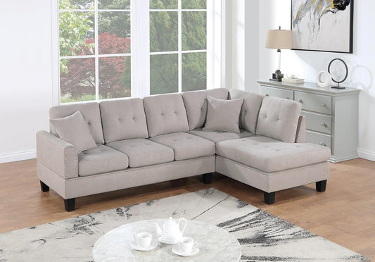 Modern Sectional Sofa with Nailhead Detail 🛋️