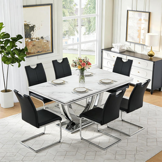 Leather Dining Chairs with Stainless Frame 🍽️🪑